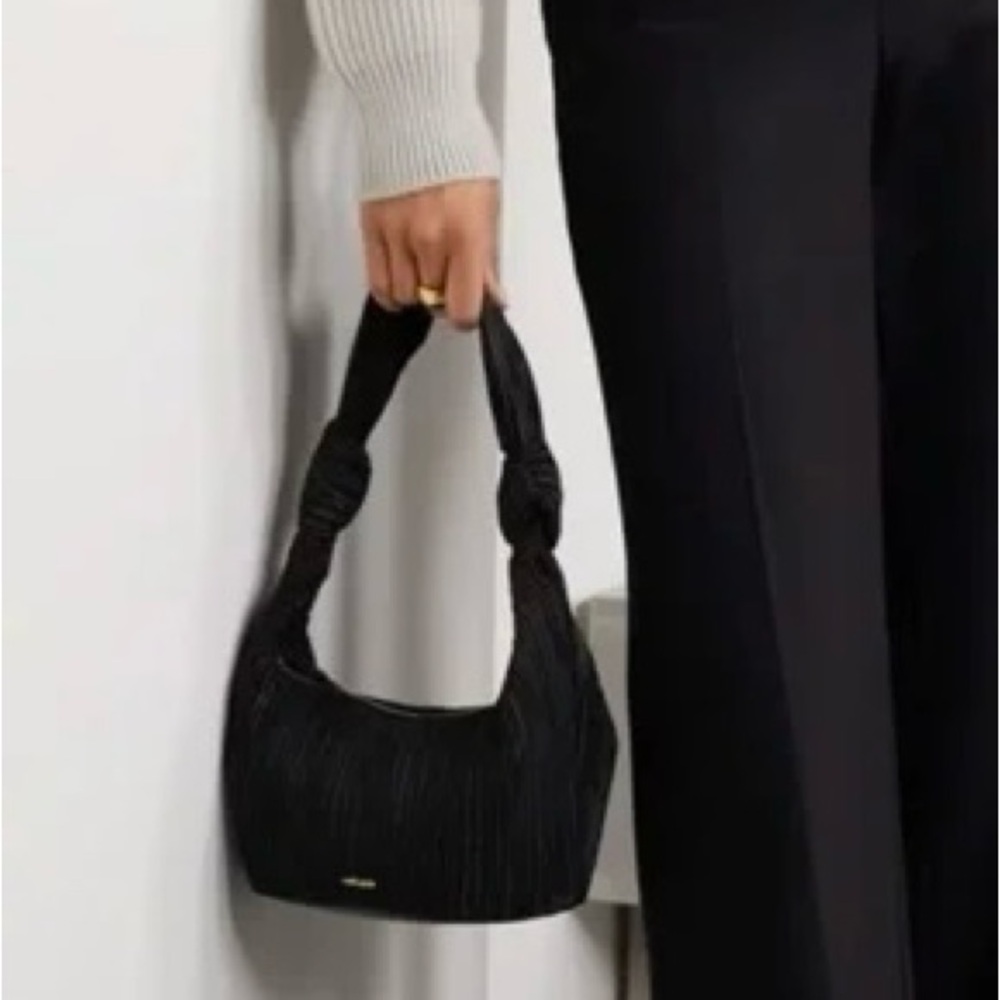 Cult Gaia Mina Knotted Satin Pleated Shoulder Bag NWT Net-A-Porter - Picture 7 of 9
